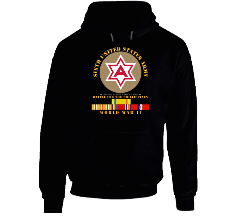 Army - 6th United States Army - Battle Of Phil - Type - 1 - Wwii W Pac Svc Hoodie