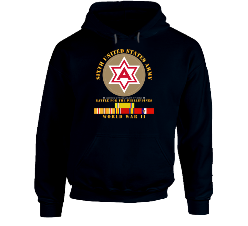 Army - 6th United States Army - Battle Of Phil - Type - 1 - Wwii W Pac Svc Hoodie