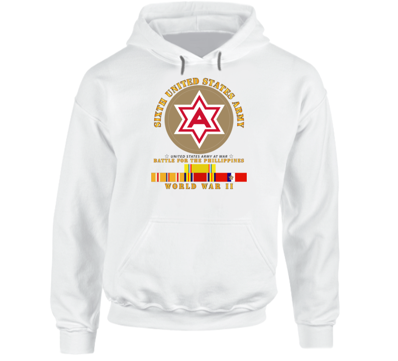 Army - 6th United States Army - Battle Of Phil - Type - 1 - Wwii W Pac Svc Hoodie
