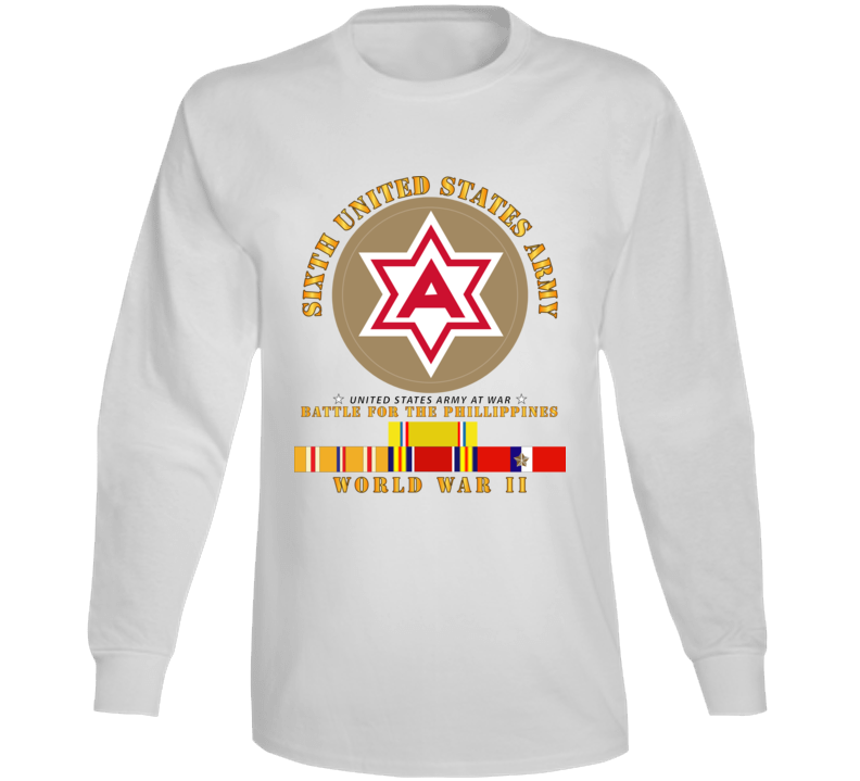 Army - 6th United States Army - Battle Of Phil - Type - 1 - Wwii W Pac Svc Long Sleeve