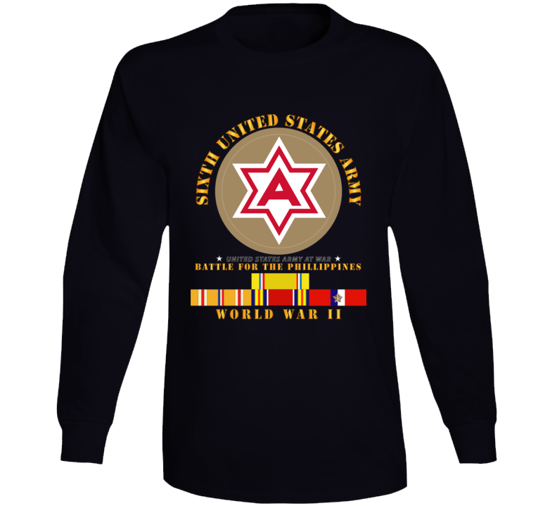 Army - 6th United States Army - Battle Of Phil - Type - 1 - Wwii W Pac Svc Long Sleeve
