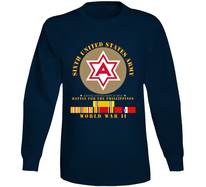 Army - 6th United States Army - Battle Of Phil - Type - 1 - Wwii W Pac Svc Long Sleeve