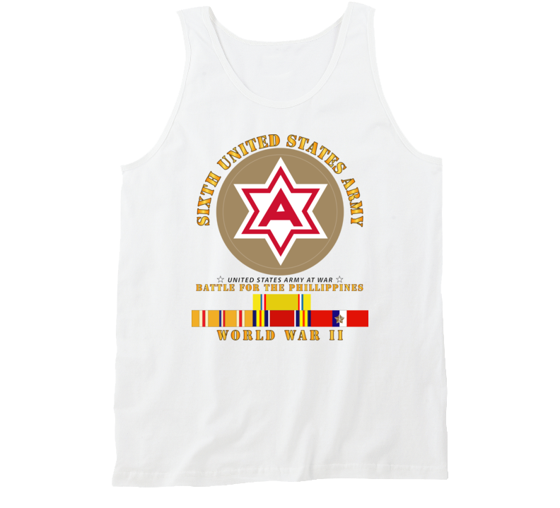 Army - 6th United States Army - Battle Of Phil - Type - 1 - Wwii W Pac Svc Tanktop