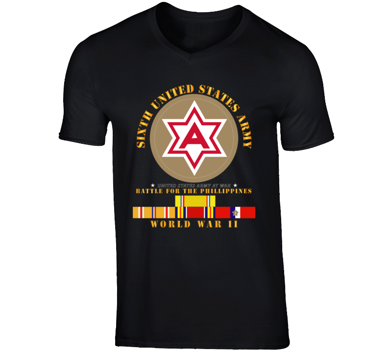 Army - 6th United States Army - Battle Of Phil - Type - 1 - Wwii W Pac Svc T Shirt