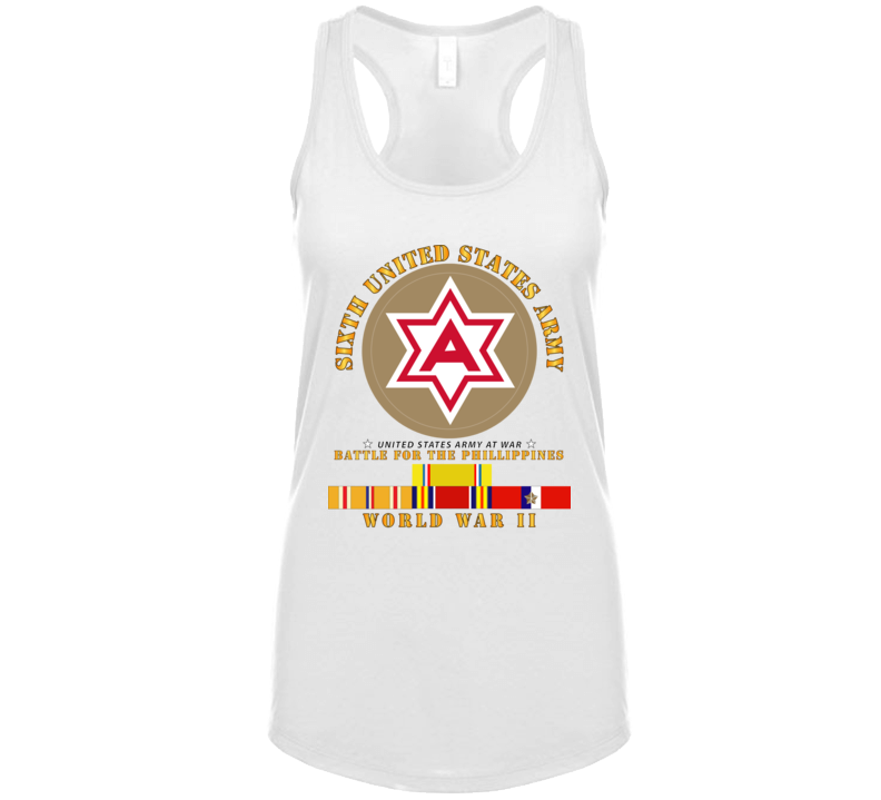 Army - 6th United States Army - Battle Of Phil - Type - 1 - Wwii W Pac Svc Tanktop