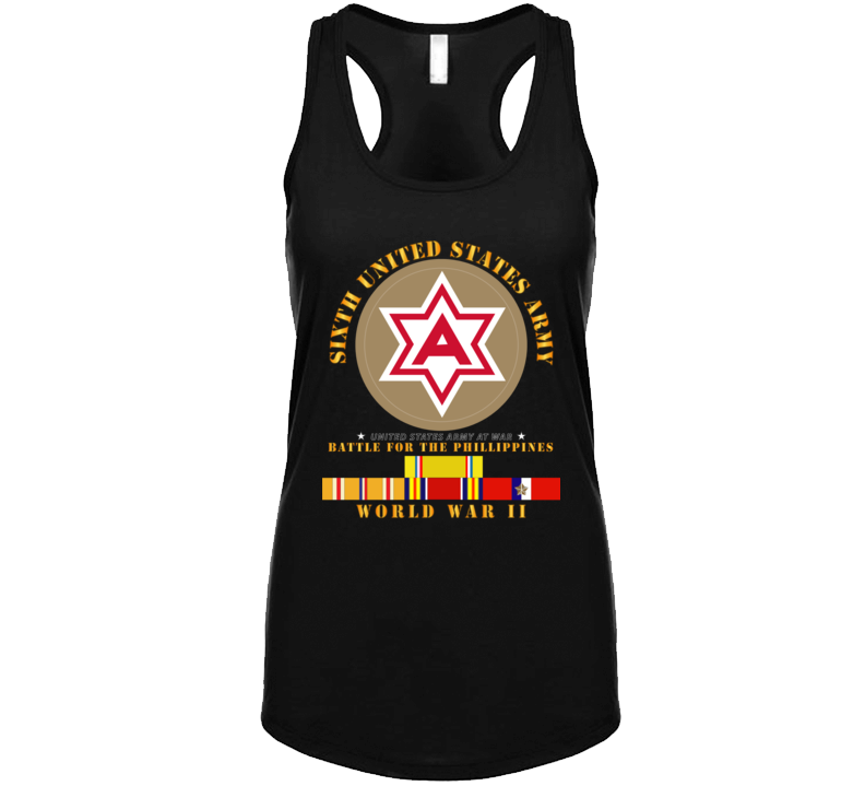 Army - 6th United States Army - Battle Of Phil - Type - 1 - Wwii W Pac Svc Tanktop