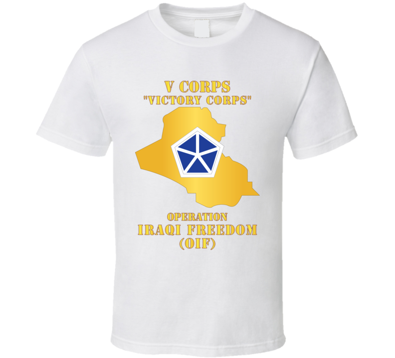 Army - V Corps - OIF w Map T Shirt