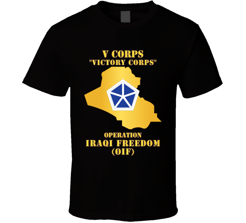 Army - V Corps - OIF w Map T Shirt
