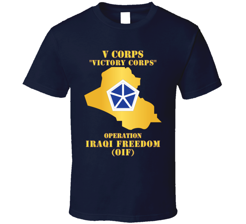 Army - V Corps - OIF w Map T Shirt
