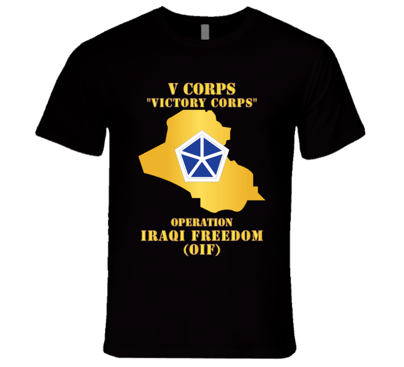Army - V Corps - OIF w Map T Shirt