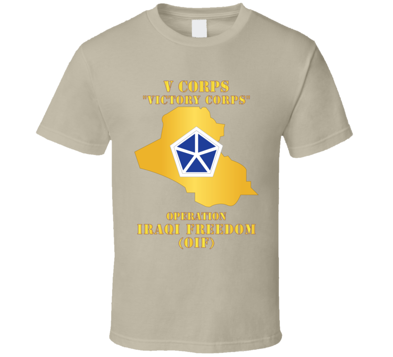 Army - V Corps - OIF w Map T Shirt