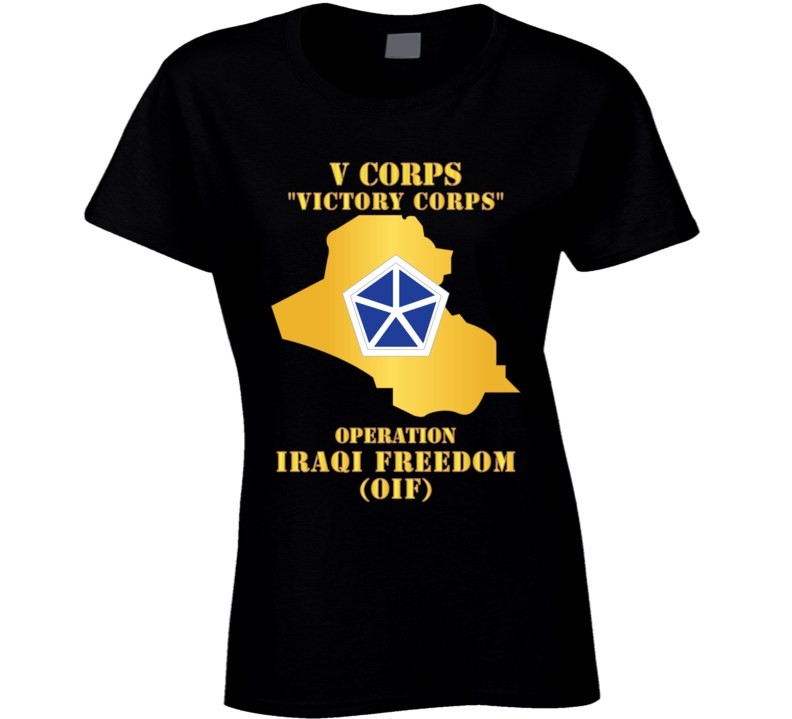 Army - V Corps - OIF w Map T Shirt