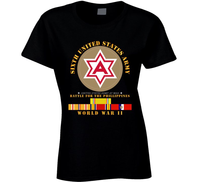 Army - 6th United States Army - Battle Of Phil - Type - 1 - Wwii W Pac Svc T Shirt