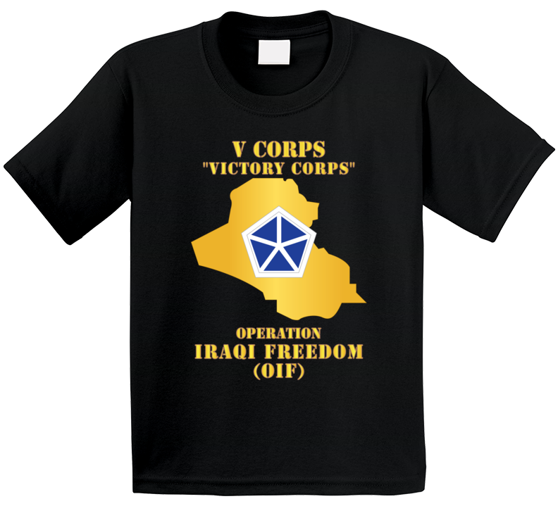 Army - V Corps - OIF w Map T Shirt