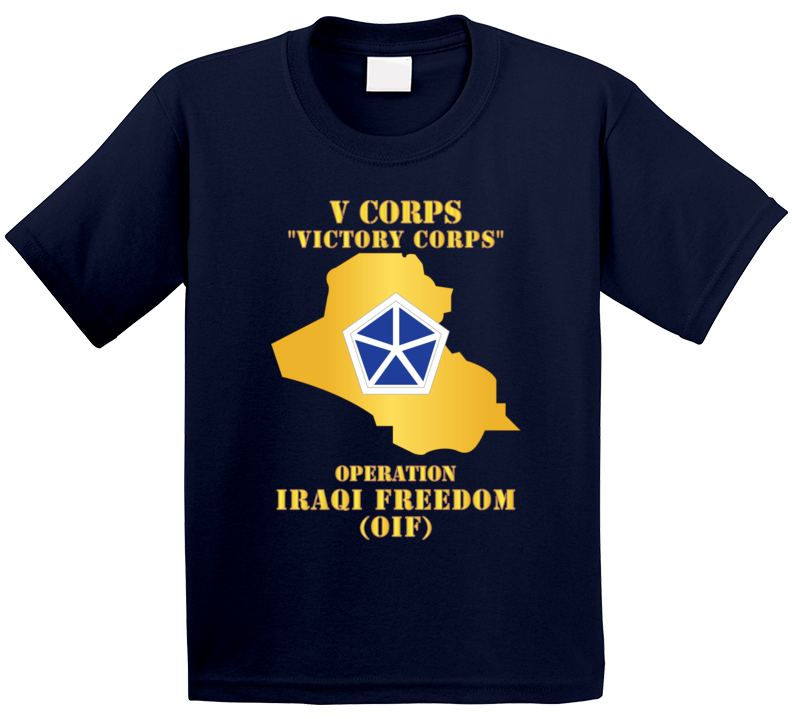 Army - V Corps - OIF w Map T Shirt