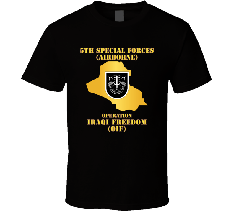 Army - 5th SFG - OIF w Map T Shirt