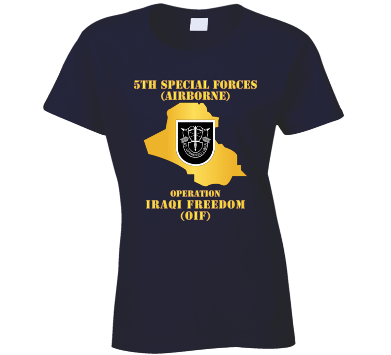 Army - 5th SFG - OIF w Map T Shirt