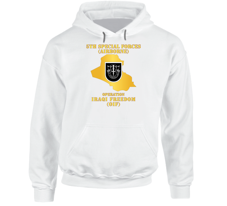 Army - 5th SFG - OIF w Map Hoodie
