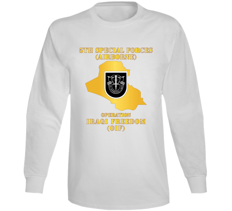 Army - 5th SFG - OIF w Map Long Sleeve