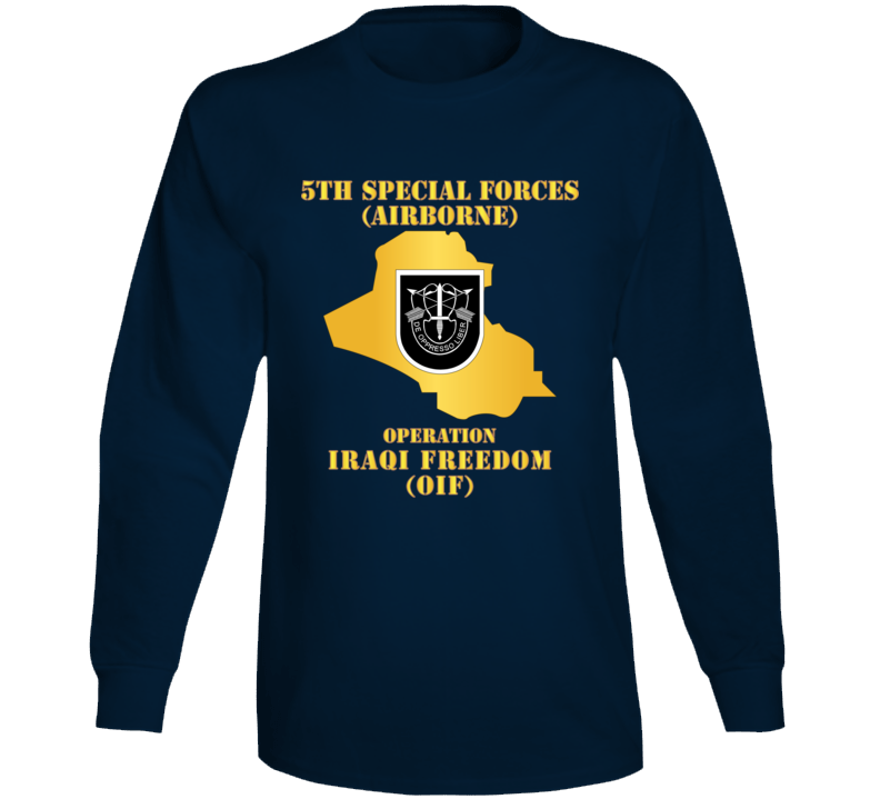 Army - 5th SFG - OIF w Map Long Sleeve