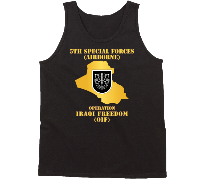 Army - 5th SFG - OIF w Map Tanktop