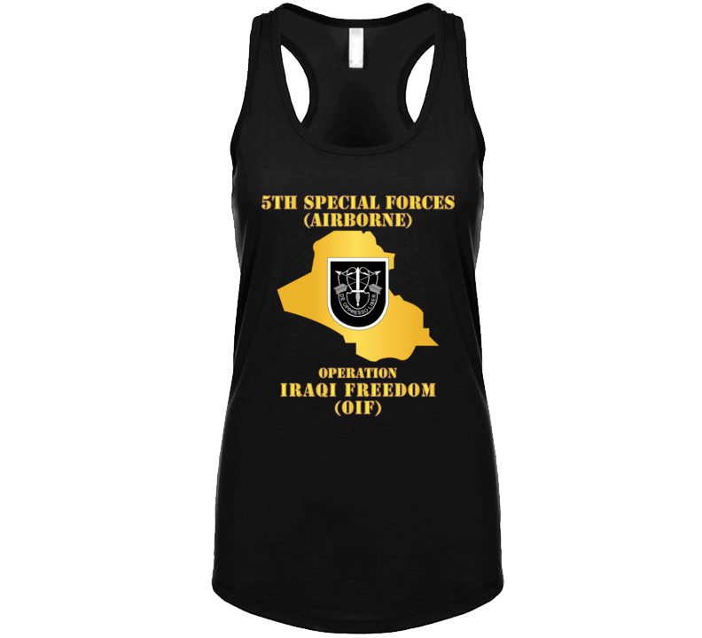 Army - 5th SFG - OIF w Map Tanktop