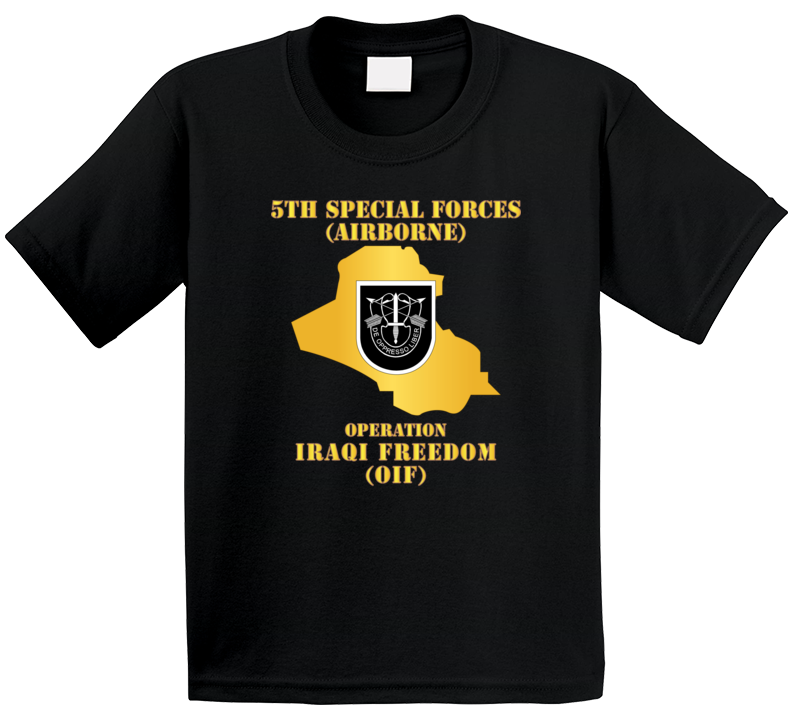 Army - 5th SFG - OIF w Map T Shirt