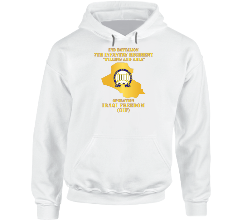 Army - 2nd Bn 7th Infantry Regt - OIF w Map Hoodie