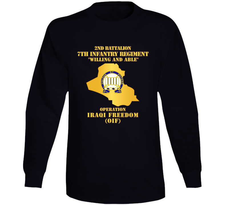 Army - 2nd Bn 7th Infantry Regt - OIF w Map Long Sleeve