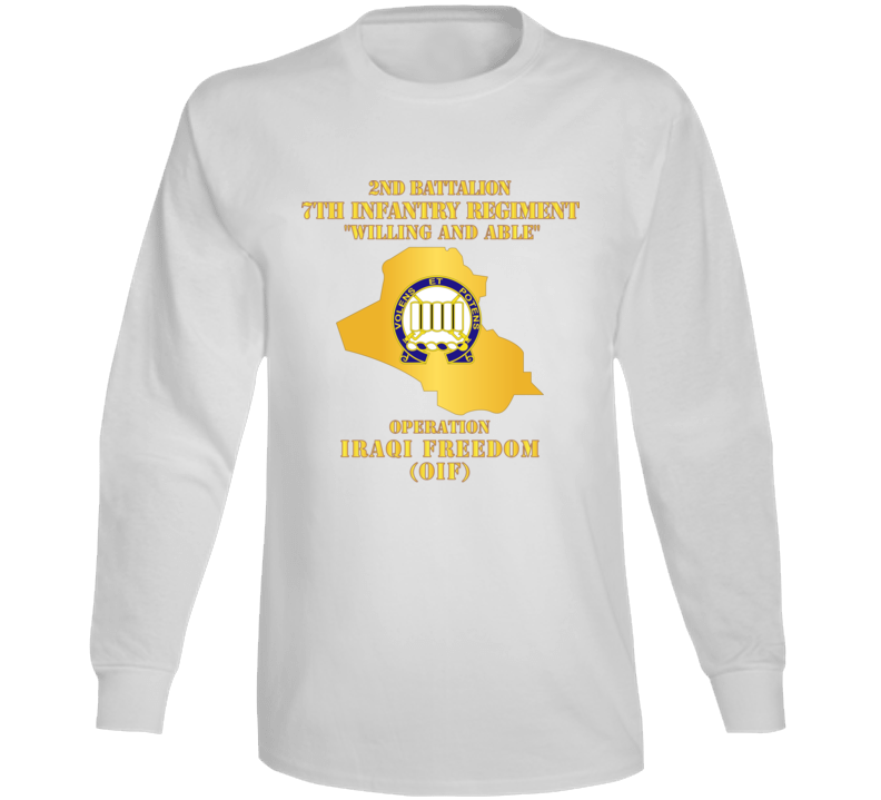 Army - 2nd Bn 7th Infantry Regt - OIF w Map Long Sleeve