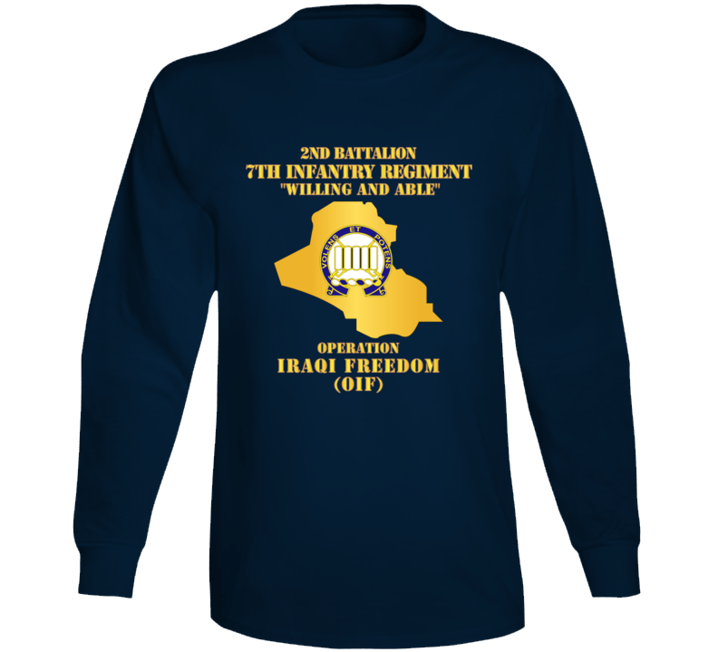 Army - 2nd Bn 7th Infantry Regt - OIF w Map Long Sleeve