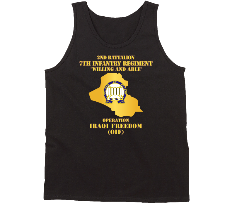 Army - 2nd Bn 7th Infantry Regt - OIF w Map Tanktop