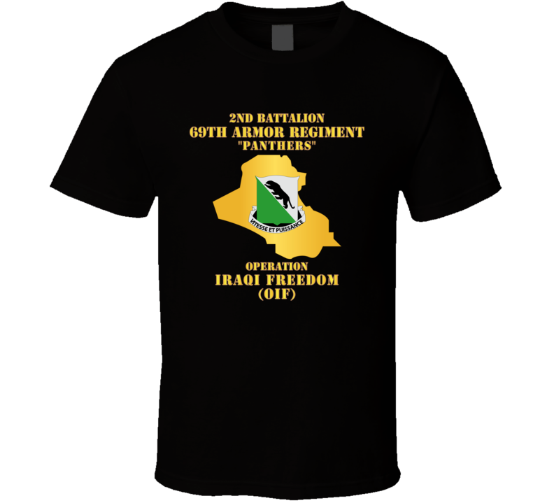 Army - 2nd Bn 69th Armor Regt - OIF w Map T Shirt