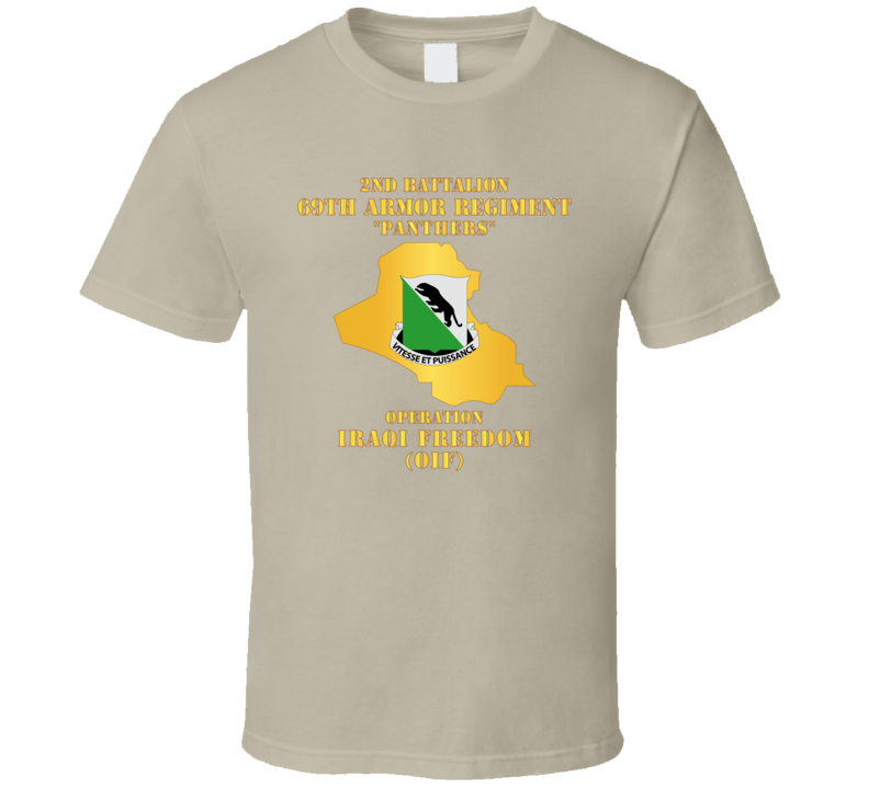 Army - 2nd Bn 69th Armor Regt - OIF w Map T Shirt