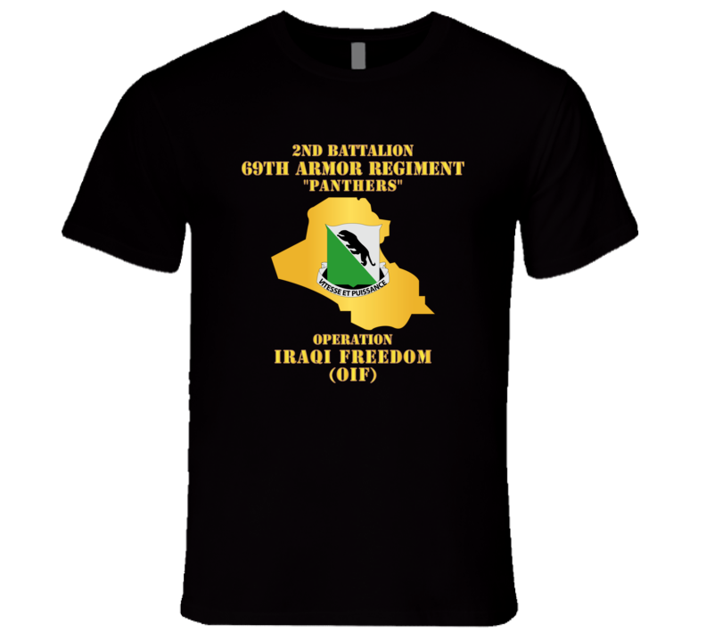 Army - 2nd Bn 69th Armor Regt - OIF w Map T Shirt