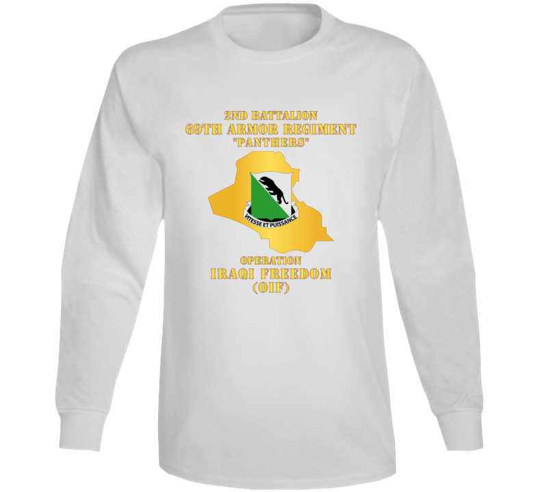 Army - 2nd Bn 69th Armor Regt - OIF w Map Long Sleeve
