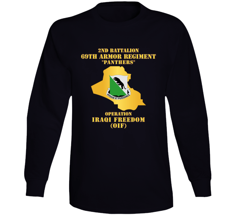 Army - 2nd Bn 69th Armor Regt - OIF w Map Long Sleeve