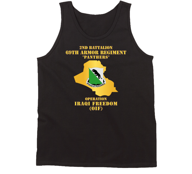 Army - 2nd Bn 69th Armor Regt - OIF w Map Tanktop