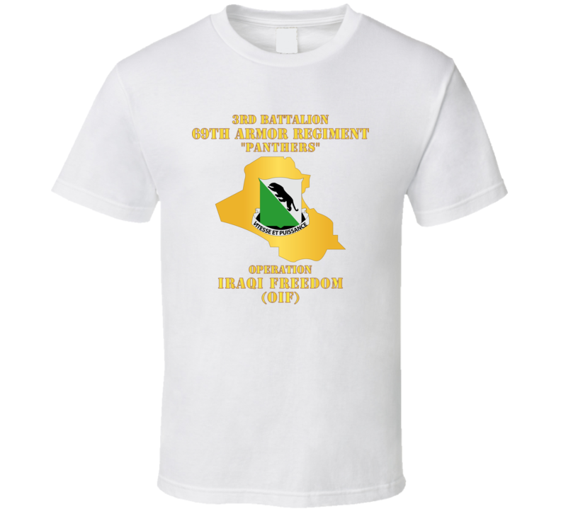 Army - 3rd Bn 69th Armor Regt - OIF w Map T Shirt