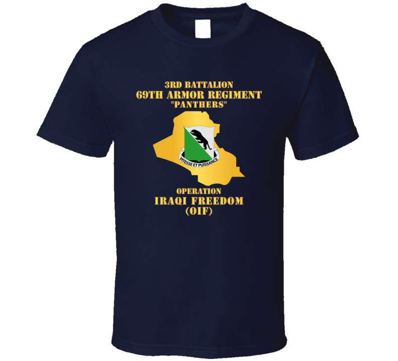 Army - 3rd Bn 69th Armor Regt - OIF w Map T Shirt