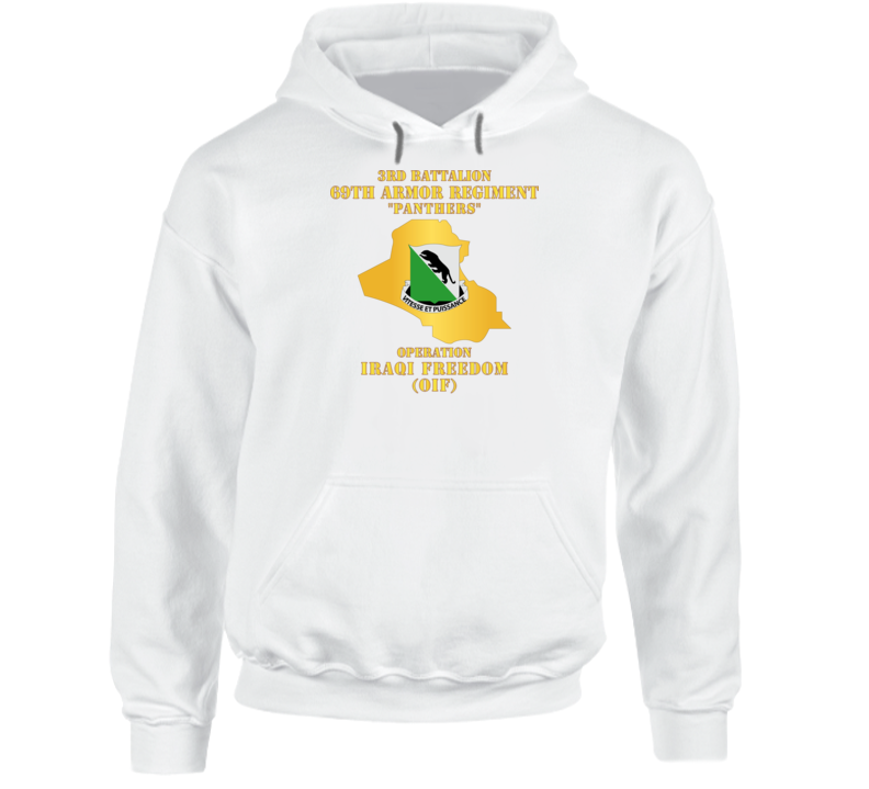 Army - 3rd Bn 69th Armor Regt - OIF w Map Hoodie
