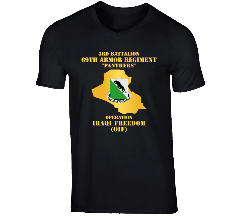 Army - 3rd Bn 69th Armor Regt - OIF w Map T Shirt