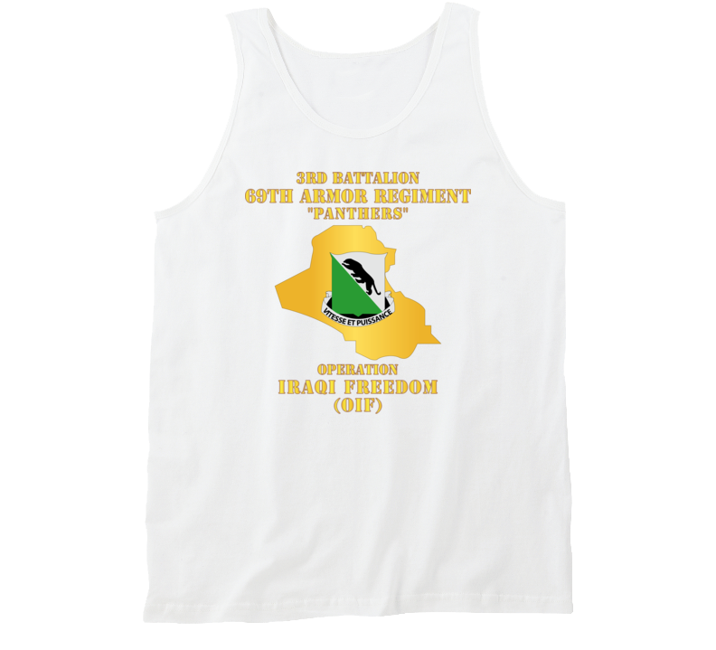Army - 3rd Bn 69th Armor Regt - OIF w Map Tanktop