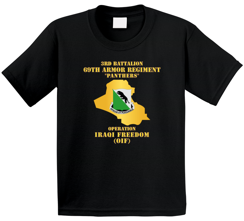 Army - 3rd Bn 69th Armor Regt - OIF w Map T Shirt