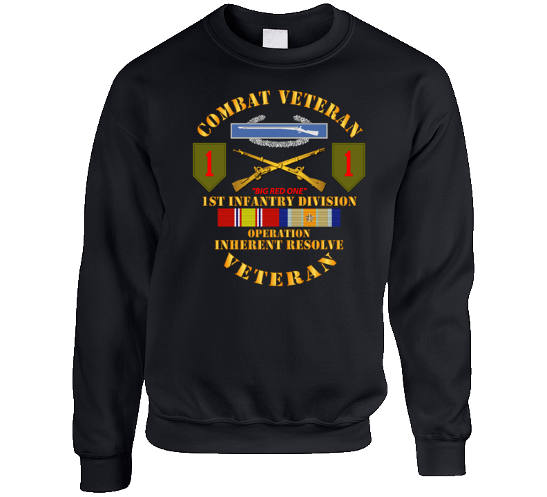 Army - 1st Infantry Div - Opn Inherent Resolve (OIR) w SVC Crewneck Sweatshirt