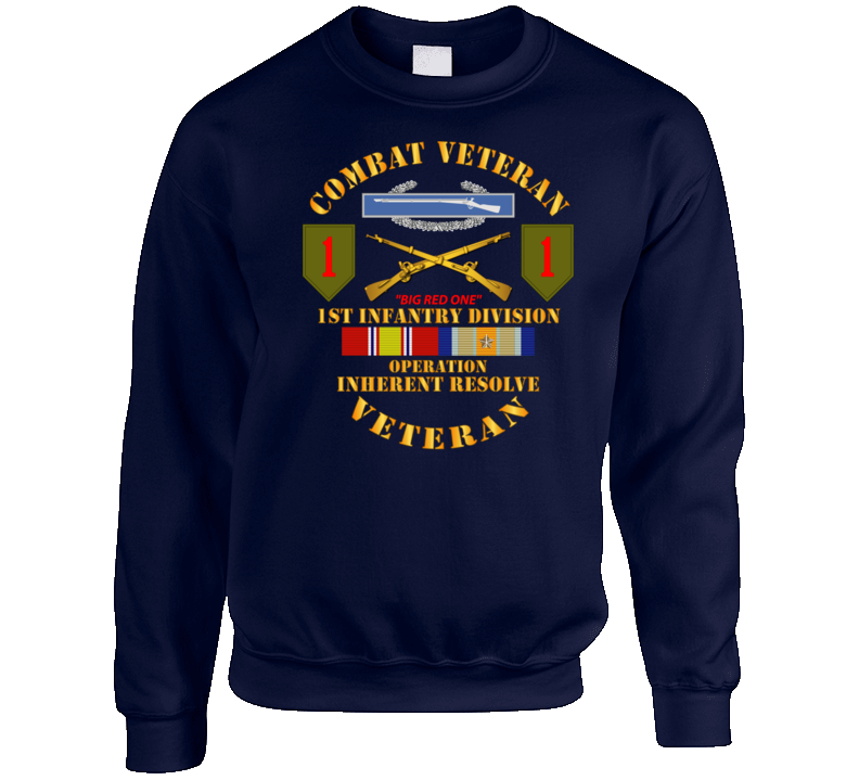 Army - 1st Infantry Div - Opn Inherent Resolve (OIR) w SVC Crewneck Sweatshirt