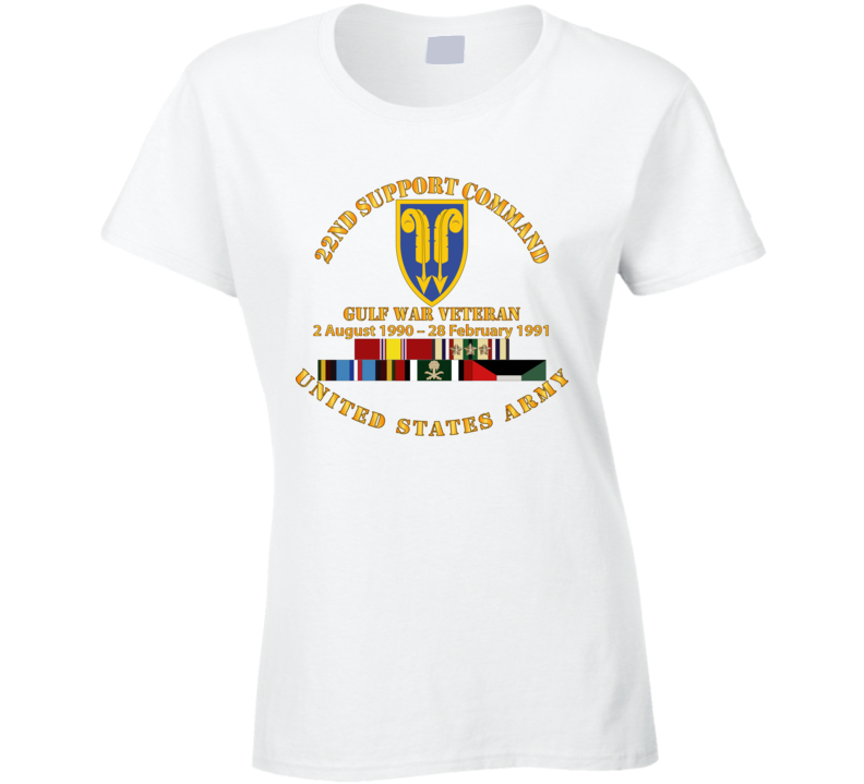 Army - Gulf War Vet w  22nd Support Command - Cir w SVC T Shirt
