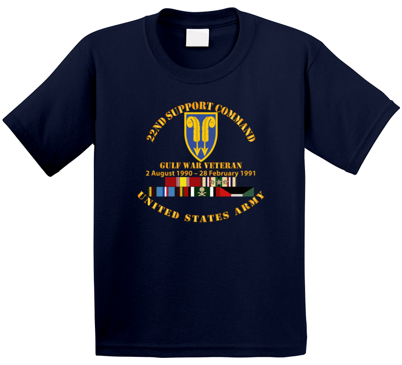 Army - Gulf War Vet w  22nd Support Command - Cir w SVC T Shirt