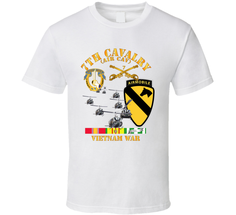 Army - 7th Cavalry (Air Cav) - 1st  Cav Division w SVC T Shirt