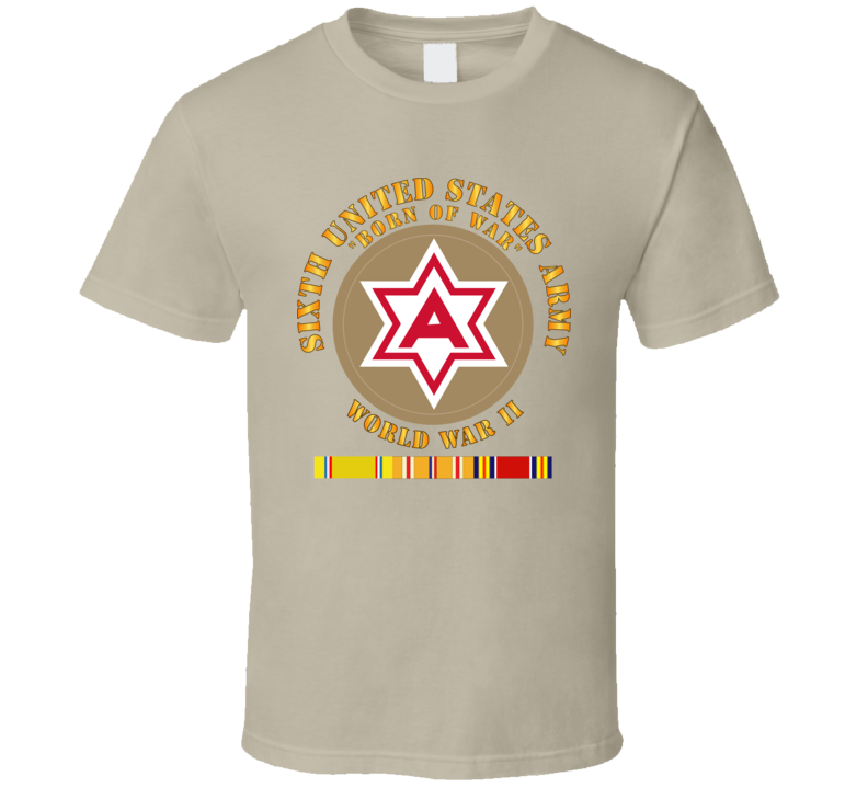 Army - 6th United States Army - Type 1 - WWII w PAC SVC T Shirt